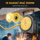 SURAIELEC 10 AWG Retractable Extension Cord Reel, 40 Ft Heavy Duty SJTOW Power Cord, 20A Breaker Protected, 4 Lighted Grounded Outlets, Wall or Ceiling Mount, ETL Listed