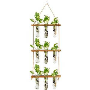 XXXFLOWER Wall Hanging Propagation Station with Wooden Stand Glass Test Tubes Tiered Planters Wall Terrarium for Home Office Plant Hanger Flower Vases Wall Decor Hydroponic Cuttings (9 Tube Vases) (Brown) XXXFLOWER Wall Hanging Propagation Station with Wooden Stand Glass Test Tubes Tiered Planters Wall Terrarium for Home Office Plant Hanger Flower Vases Wall Decor Hydroponic Cuttings (9 Tube Vases) (Brown)