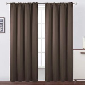 LEMOMO Chocolate Brown Blackout Curtains/42 x 84 Inch/Set of 2 Panels Room Darkening Curtains for Bedroom