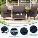 3 Pack of Outdoor Seat Cushion Replacement Set Suitable for 4 Pieces of Wicker Rattan Furniture Terrace Guest Set Sofa Chair (36x18x2, 18x18x2), Only Cover