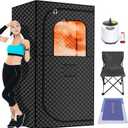 MIXC Portable Steam Sauna Box, Portable Sauna for Home, Person Sauna Tent Sauna Box at Home Spa with 2.6L & 1500W10%, Remote Control, Folding Chair, Home Sauna for Gym,Pilates,Garage,Hot Tub