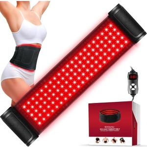 Red Light Therapy for Body, Infrared Light Therapy for Belt Shoulder Waist, Upgraded 3 in 1 LED Beads, 660nm Red Light & 850nm Near Infrared Light Therapy Belt Wrap Timer Remote Control (XL)