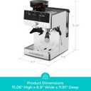 CASABREWS MARENZA Semi-Auto Espresso Coffee Machine with Built-in Grinder, Professional Coffee Maker with Milk Frother Steam Wand, Barista-Quality Cappuccino Latte Machine with LCD Display