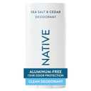 Native Deodorant Contains Naturally Derived Ingredients, 72 Hour Odor Control, Deodorant for Women and Men, Aluminum Free, Sea Salt & Cedar 2.65oz