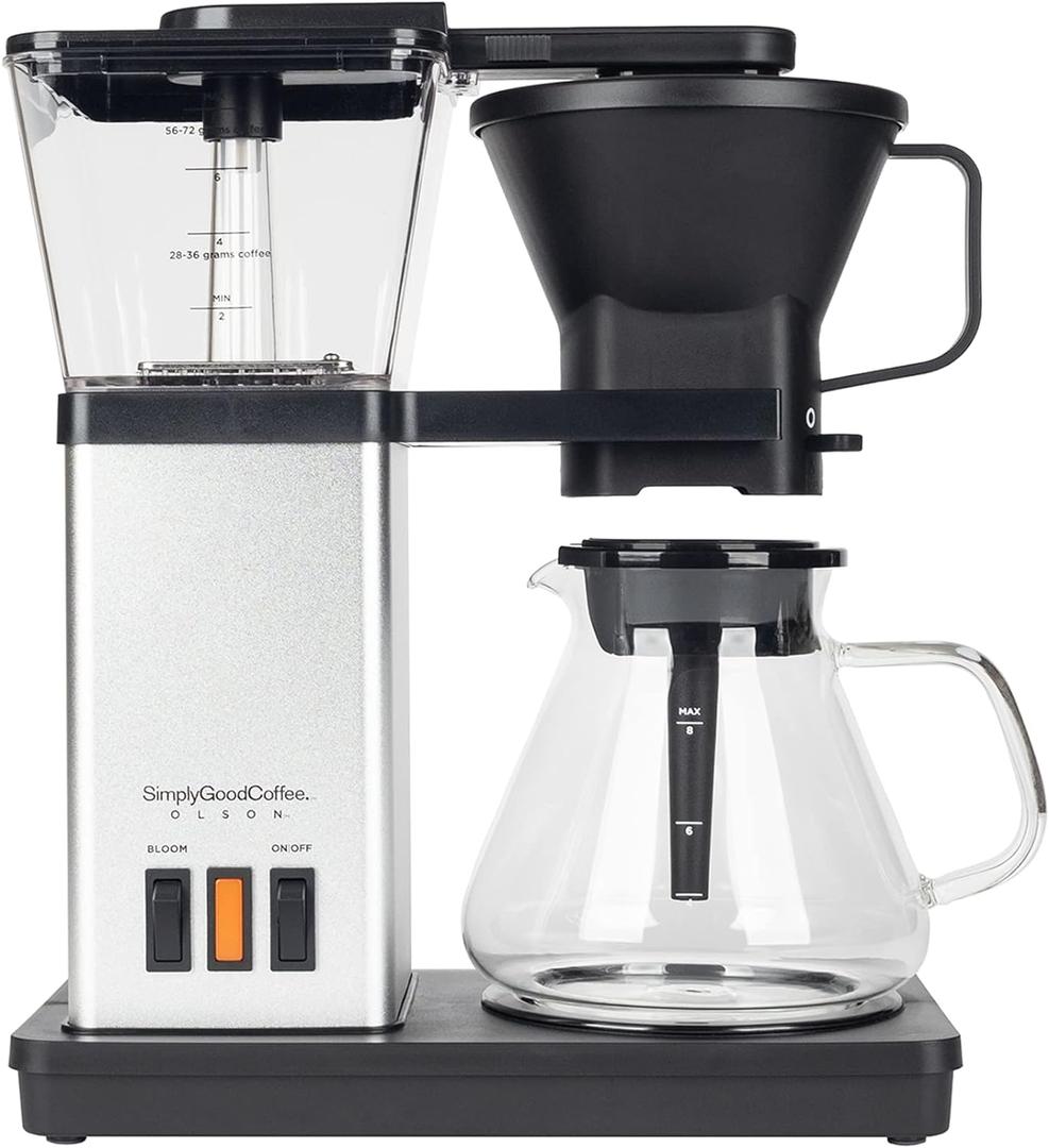 SimplyGoodCoffee Coffee Maker / Coffee Machine. 8 Cup Automatic Drip Pour Over Coffee Brewer. Easy To Use, Durable Stainless, Gold Cup Standard