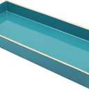 Teal Blue Vanity Tray with Handles, Decorative Tray Desktop Storage Organizer for Bathroom, Living Room, 5.9"*13.7"