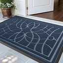 DEXI Front Door Mat Outside Entrance, Heavy Duty Non Slip Low Profile Doormat for Entryway, Trap Dirt and Moisture Welcome Mats, Easy Clean, Patio, Garage, 32x48, Blue