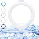 Auto-Freezing Ring  27C / 80F Neck Cooler for Hot Weather, Reusable Cooling Tube Wrap for Sports, Travel, Commuting, Office, and Outdoor Heat Relief (Pure White)