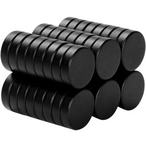 SMARTAKE 45 Pcs Refrigerator Magnets, Small Round Fridge Magnets, Multi-Use Premium Neodymium Office Magnets for Fridge, Whiteboard, Billboard in Home, Kitchen, Office and School (Black)