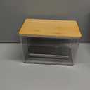 Riian Trash Bags Dispenser, Trash Bag Holder, Stackable Garbage Bag Holder with Bamboo Lid, Acrylic Storage Container for Under Sink, Laundry Room Organization and Storage (1 Pack)