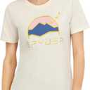 Spyder Women's Simple Sunset Graphic Short Sleeve Tee T-Shirt (Beige, L)