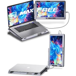 F1 Laptop Screen Extender - 14" FHD Laptop Monitor Extender Dual Screen with 360 Rotation Stand, Portable Monitor for Laptops 13-17" Plug & Play for Windows/Mac/Android/Switch/PS5
