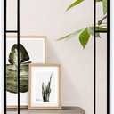 Muzilife Arched Full Length Window Mirror, 16x56 Windowpane Body Mirror with Metal Frame, Wall Mounted Hanging or Leaning for Door Bedroom, Living Room, Black, No Stand (Black Modern Style)