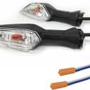 Motorcycle Front/Rear Blinker LampTurn Signals Indicator Light Compatible with KAWASAKI Ninja 300 400 650 Z900 Z250SL ZRX1200 ER-6N ZX-6R Z 1000SX (White Shell)