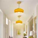 Yunnix Semi Flush Mount Ceiling Light, Gold Light Fixture, Mid-Century Modern Farmhouse Brown Glass Small Light Fixtures for Hallway, Bathroom, Kitchen, Bedroom, Living Room, Closet, Laundry (11 inch)