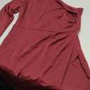 Sarin Mathews Womens One Shoulder Long Sleeve Cocktail Dresses Sexy Bodycon Ruched Wrap Split Party Formal Long Dress, L