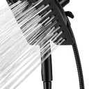 Shower Head with Handheld High Pressure, Rain Shower Head with Fixed Showerhead and 9 Sprays Handheld Shower, Detachable 2-IN-1 Shower head with 59" Rotatable Stainless Steel Hose (Black)