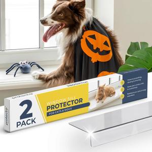 PROTECTO 2-Pack Window Sill Protector from Dogs 35.5 x 2.25 Clear Window Guards from Cats Scratching, Chewing & Clawing | Keep Your Sills Smooth & Paws Safe | Ultra Strong Window Sill Cover Protection