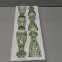 Lysenn Glass Candle Stick Holder Set of 6 – Premium Taper Candle Holders for Romantic Ambiance - Candle Sticks Holder Decor for Special Occasions - Green