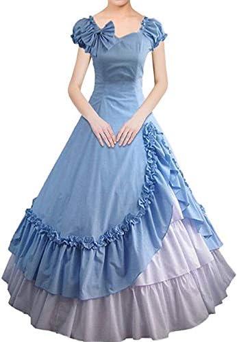 Women's Gothic Victorian Dress Vintage Civil War Ball Gown Masquerade Dresses, Large