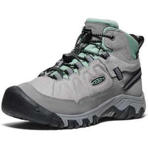 KEEN Kids Targhee 4 Mid Height Durable Comfortable Waterproof, 1 Big Kid, Alloy/Granite Green
