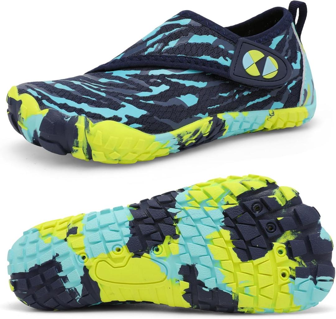 Centipede Demon Kids Water Shoes Girls Boys Quick Dry Aqua Shoes Barefoot Water Sneakers for Beach Swim Pool Boats Outdoor Water Sports Little/Big Kid (Ty1 Micainavygreen)
