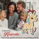 Rainbow Unicorn Ornament 2025, Birthday, for Kids, Teen Girls, Wooden Ornaments for Christmas Decorations, Animal Lovers Gift Ideas, Unicorn Gifts for Women Friends