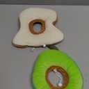 Frienda 2 Pieces Adjustable Cat Cone, Cat Recovery Collar, Kitten Cones After Surgery Pet Neck Strap Elizabethan Donut Toast Neck Cone Collar with Edge for Kitten, M