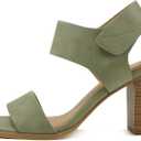 Soda Wait-A ~ Women Open Round Toe Chunky Heel Ankle Strap High Heel Dress Sandals (6)