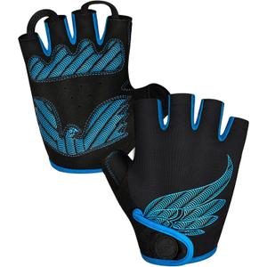 MOREOK Cycling Gloves Bike Gloves for Men/Women-[5MM Gel Pad] Half Finger Bicycle Biking Gloves for Cycling/Weight Lifting/Gym/Motorcycle/Rowing/Outdoor Sports-128 (XX-Large, blue)