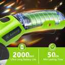 Cordless Electric Scissors 4.2V Rechargeable Cardboard Cutter with 2000mAh Battery, LED Light, Safety Lock, A Replacement Blade, Box Cutter for Cardboard, Cloth,Plastic and Thin Carpet