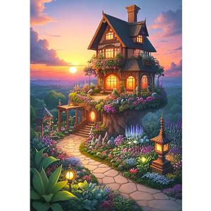 Puzzles for Adults 1000 Pieces, Jigsaw Puzzles Challenging Night Game, Fairytale House Puzzles Interlock Perfectly No Dust for House Decoration, Birthday Party Holiday Toy for Parents Kids