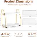 DWTS Coffee Bar Accessories,Coffee Station Organizer with Multi-Functional,CoffeeBar Decor for Accessories,2 Tier Wooden Shelf Gold Metal Station Organizer for Countertop,Syrup, 14.2 inches x 7.1 inches x 13.4 inches (EXP 03/06/27)