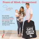 J.L. Childress Gate Check Bag for Single & Some Double Strollers - Travel Bag for Airplane, Fits Most Standard Baby Strollers, Airport Accessories Gate Check, Flying Essentials - Black