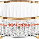Rotating Skincare Makeup Organizer, 11" Round Lazy Susan, Turntable Vanity Organizers and Storage, Clear Large Spinning Cosmetic Perfume Display Cases (Clear)