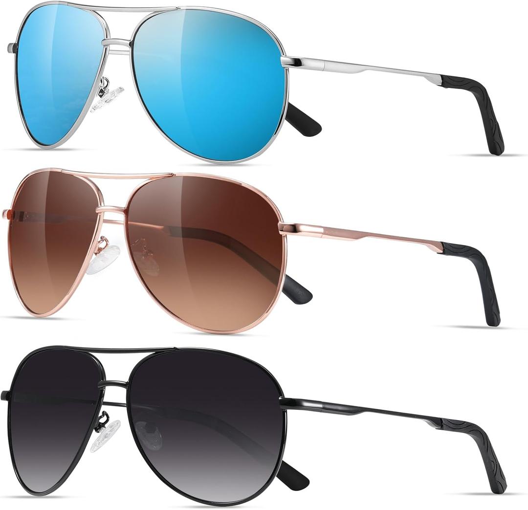 Eiuizah Polarized Aviator Sunglasses for Men Women- Classic Sun Glasses for Driving Fishing with UV Protection