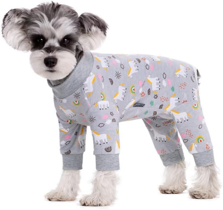 Surgery Recovery Suit for Small Dogs, Onesie for Surgery Female Dogs, Small Dogs Pajamas Long Sleeve, Abdominal Wound Bandages Surgical Suit, Dog Cat Recovery Suit for Shedding Skin Disease (Horse)