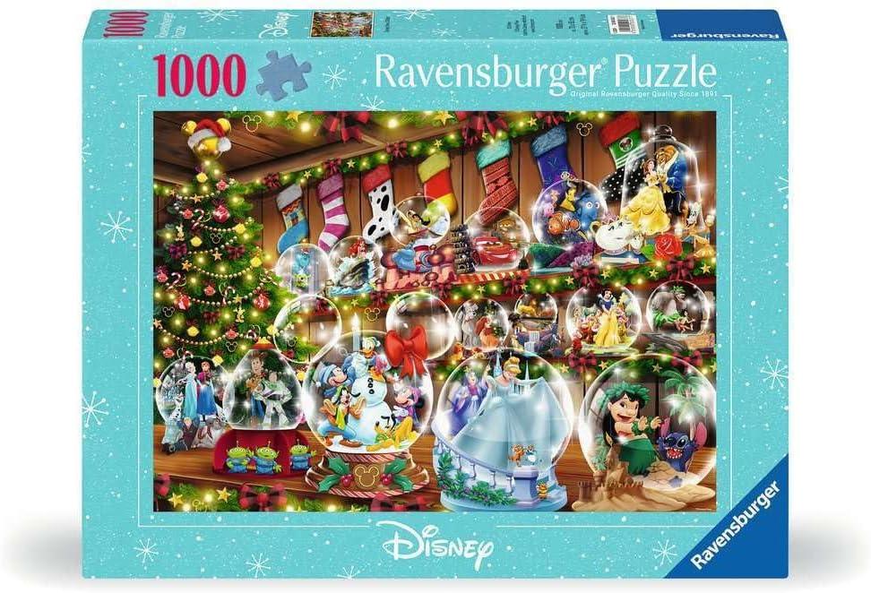 Ravensburger - Disney Christmas - 1000 Piece Jigsaw Puzzle - Dazzling Snow Globes with Cinderella, Snow White, Mickey Mouse, and More - Premium Quality - Ages 12+