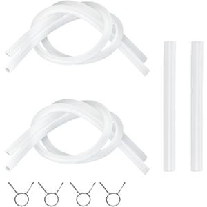 6-Pcs Ice Maker Drain Tube Compatible with Opal Ice Maker Replacement Tubes, 1/4 ID Silicone Water Line Compatible with GE Opal Nugget Countertop Ice Maker with Tank(4x 50cm + 2x 10cm + 4 Clamps)