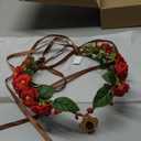 MOSTORY Red Flower Crown Headband - Rose Fairy Headpiece Elf Floral Headband Elven Circlet for Women Renaissance Costume Renfaire Cosplay Halloween