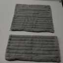 decorUhome Faux Fur Throw Pillow Covers 18x18 Set of 2, Decorative Soft Plush Striped Neutral Couch Pillow Covers with Velvet Back for Sofa, Bed, Living Room Home Decor, Grey