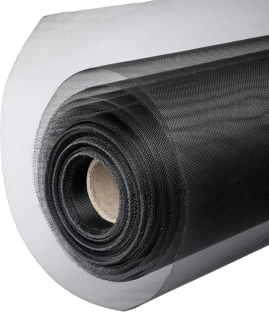 304 Black Stainless Steel Robust & Shielding Window Screen Replacement Mesh Screen, 47IN x 100FT, Perfect for Windows, Doors, Patios & Pets, Mosquito-Proof,Sturdy Screen Mesh Roll (20 Mesh)