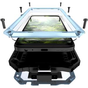 Lunivop for Motorola Moto G 2025/2026/ Moto G Play 2026 Case 6.7 Inch Metal Heavy Duty Phone Case Built-in Screen Protector Full Body Protective Dust Proof Military - Grade Rugged Blue