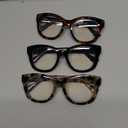 LADEESSE Readers for Women Oprah Style 3 Pack Square Oversized Reading Glasses with Spring Hinge Blue Light Blocking Ladies (Black+grey+tortoiseshell)