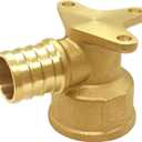 Uenede 3PCS LF Brass 1/2 Inch PEX Barb to 3/4 NPT Female with Drop Ear 90 Degree Elbow Coupling Pipe Crimp Fitting