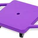 Kids Sitting Board with Universal Wheels - Safety Plastic Scooter for Kids Ages 6-12 - Manual Sport Scooter with Handles for Gym Class (Purple)