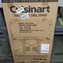 Cuisinart Take Along Grill Stand, Lightweight Portable Folding Table with Side Tables, Cup Holders, Tool Hooks and Storage Shelf, Collapsible Table, No Assembly Required for BBQs and Camping