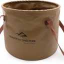 Multifunctional Collapsible Bucket,Portable Bin,Car Wash Bucket,Lightweight Foldable Buckets with Handles for Camping,Dish Washing,Laundry,Soaking Feet,Fishing,Hiking (676.3 Ounces, Coffee)