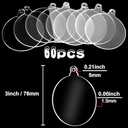 SANNIX 60Pcs 3 Inch Acrylic Ornament Blanks Clear Round Acrylic Christmas Ornament Blank with 70Pcs Ribbons Acrylic Disc Blanks for DIY Craft Christmas Tree Hanging Ornaments Xmas Party Decorations