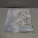 White Floral Canvas Artwork Wall: Elegant Flower Tree and Birds Wall Art Painting for Living Room (12'' x 12'' x 1 Panel)